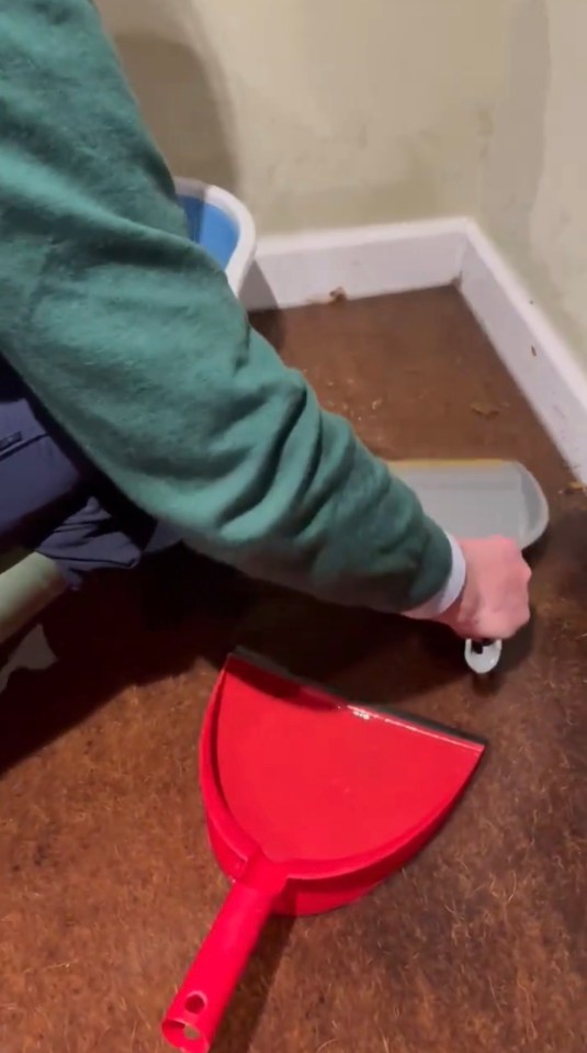 In a video on social media, Christine's husband Neil could be seen trying to shovel water out of their home