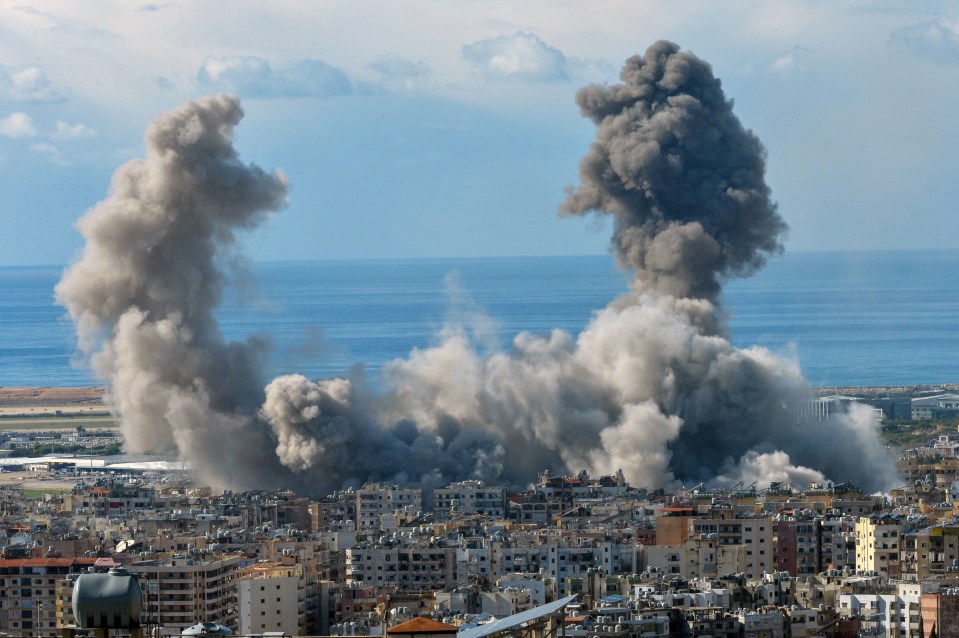 Smoke rises following a fresh Israeli airstrike on the Dahieh district in southern Beirut on Tuesday