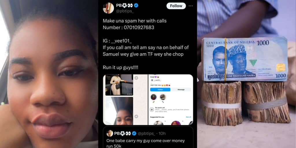 Drama as man exposes lady who blocked friend after receiving ₦50k t-fare