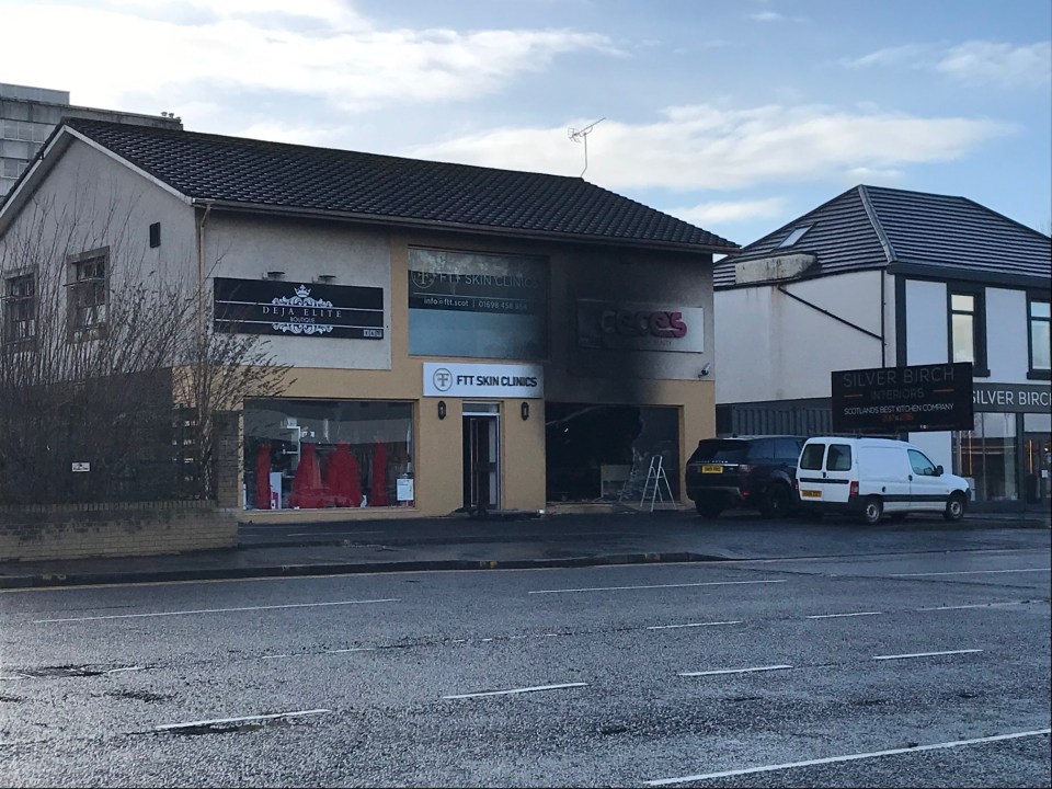 CeCes Salon in Hamilton after it had been targeted in a deliberate attack