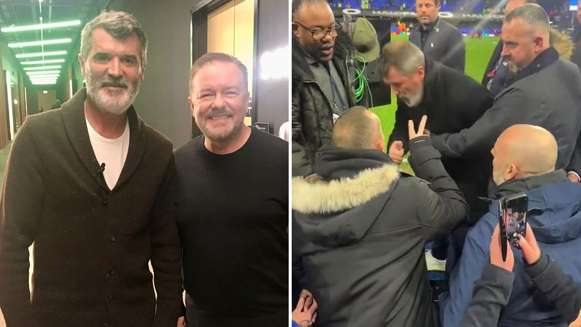 Ricky Gervais pokes fun at Roy Keane with 14-word post after Man Utd legend 'offered out' fan to car park