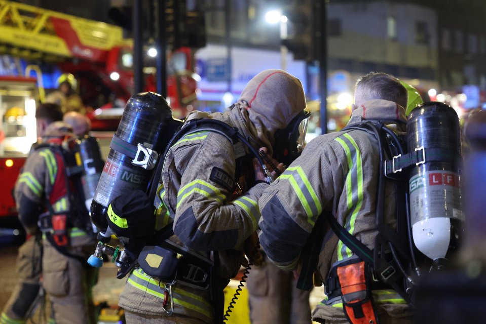 The fire brigade are tackling a fire of the Holloway Road, where they were called in the early hours to a restaurant fire on the ground floor