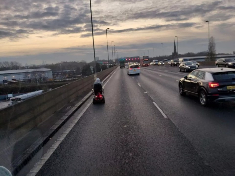 The scooter was caught on camera approaching Birmingham's Spaghetti Junction