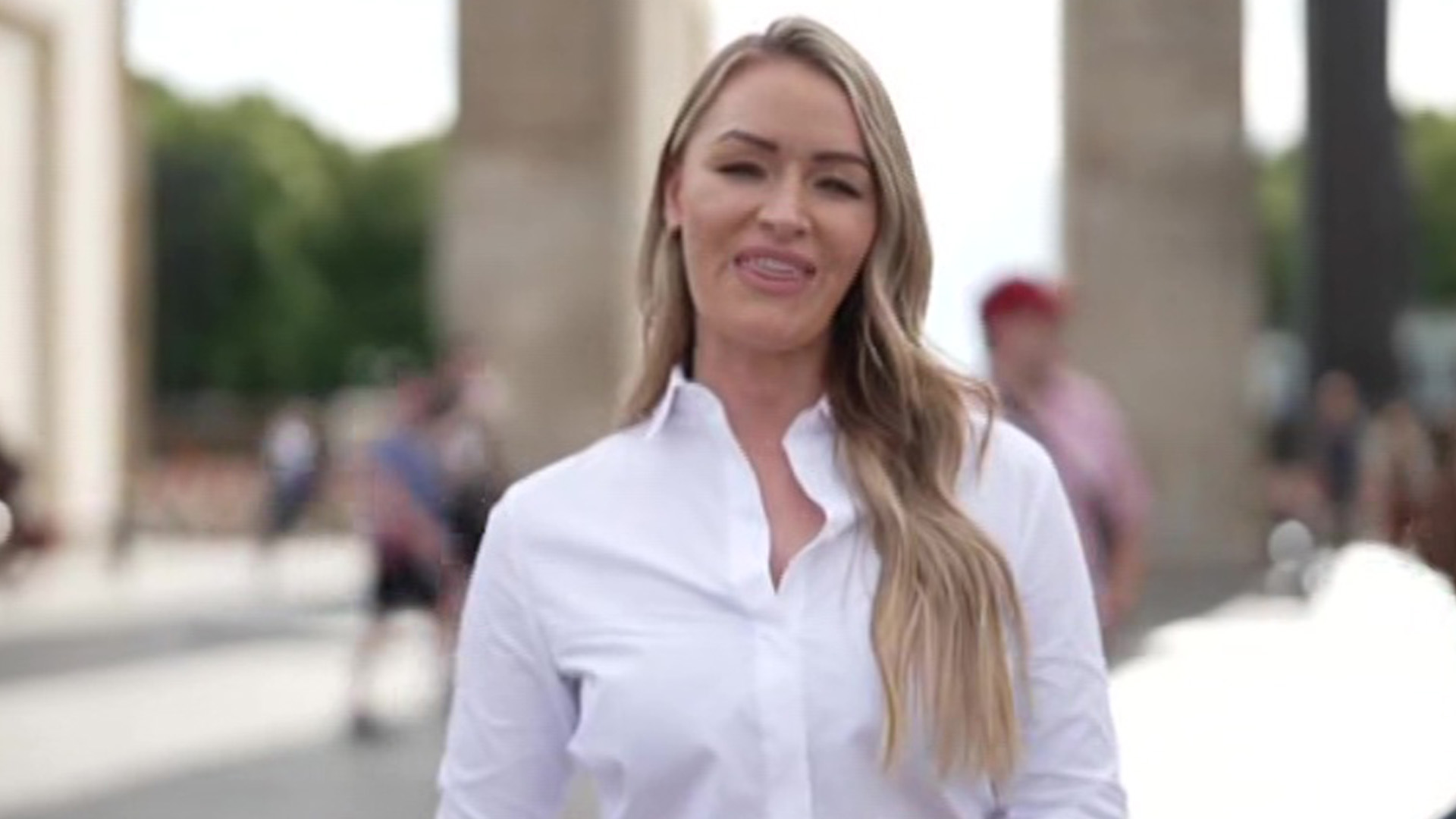 Laura Woods shows off blossoming baby bump at Wembley as ITV host presents England Lionesses draw with United States