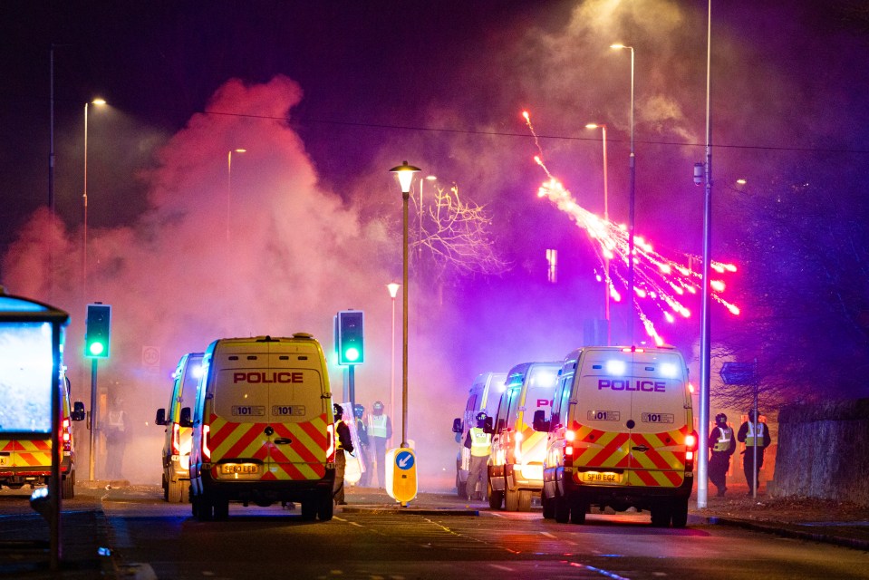 Violent scenes erupted across Scotland on bonfire night