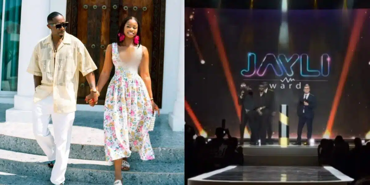 Cute moment Juma Jux gives shout-out to girlfriend, Priscilla Ojo as he bags award