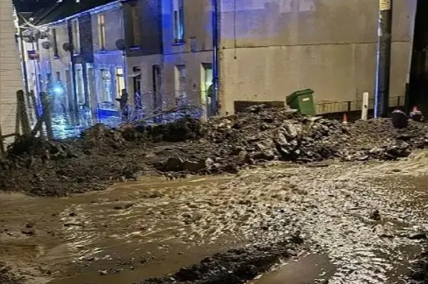 Families evacuated from their homes as Storm Bert causes huge landslide with roads flooded after major incident declared