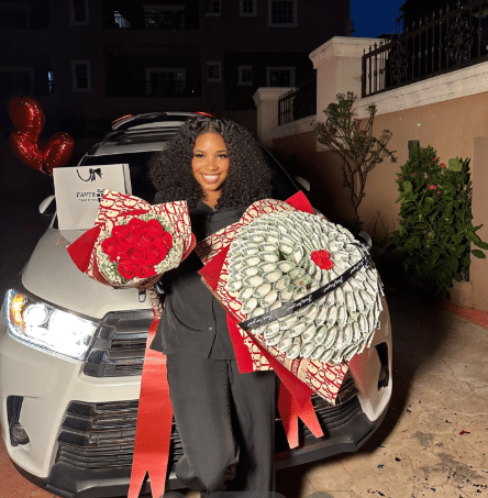 Heartwarming moment man romantically surprises wife with new car