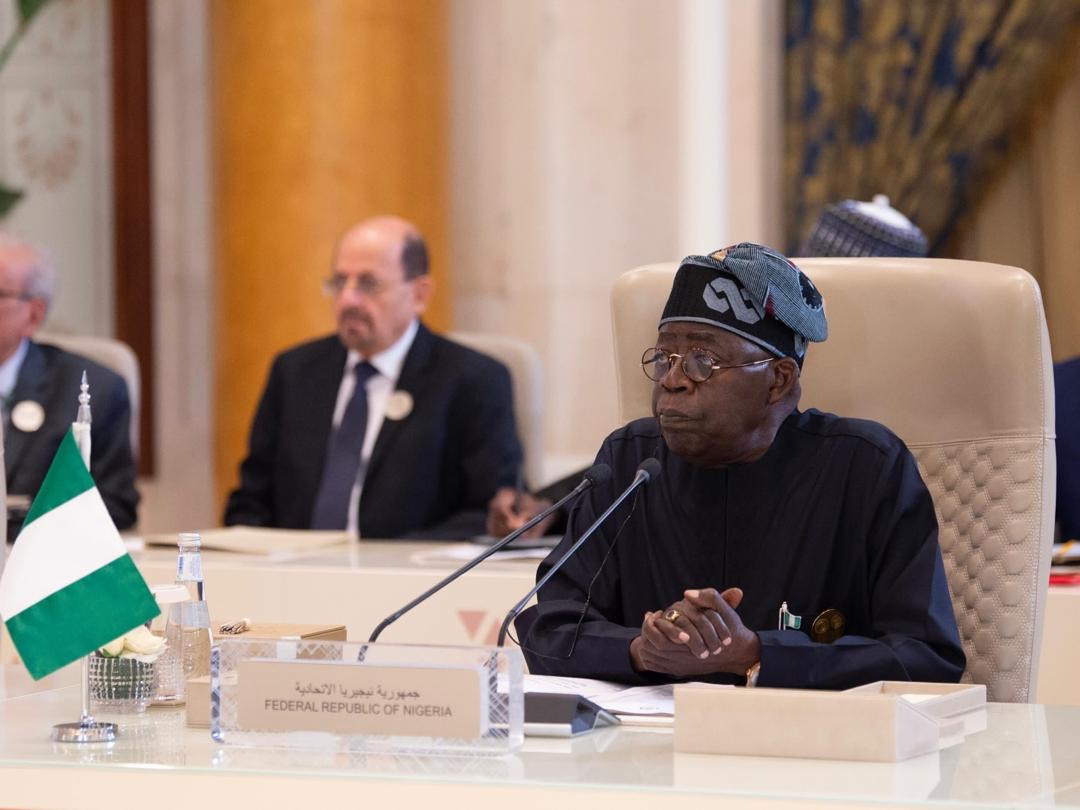 In Saudi Arabia, Tinubu Seeks End To 'Gaza Aggression', Wants 2-State Solution