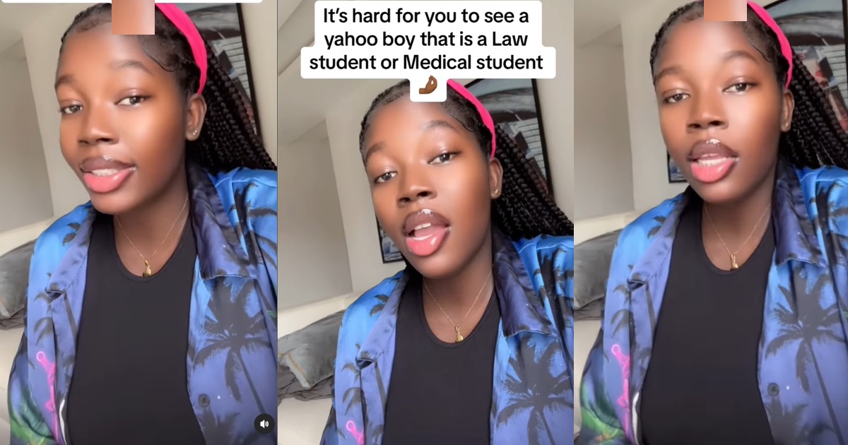 "It's hard to see a yahoo boy that is a Law or Medical student" – Tiktok lady (VIDEO)