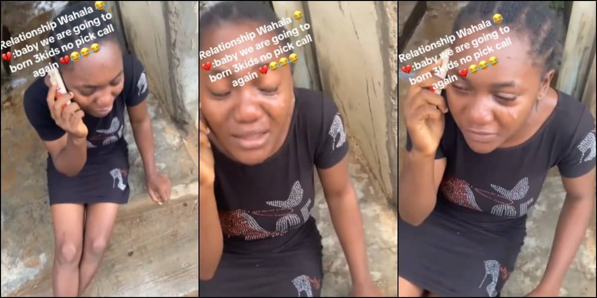 Lady cries a river as boyfriend refuses to pick calls despite calling 40 times