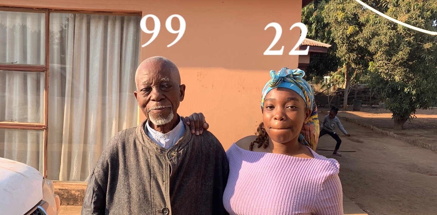 Lady goes viral as she recreates childhood photo with grandfather 17 years later