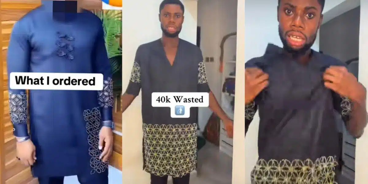 Man rants as he shows off clothes his tailor made versus design he gave to tailor