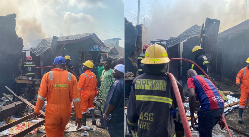 Millions worth of goods destroyed as fire guts popular Lagos market