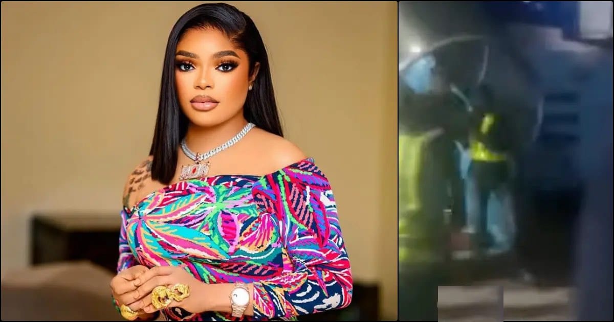 Moment Bobrisky was dragged off London-bound flight