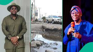 There are potholes capable of destroying lives and properties - Mr Macaroni tackles Sanwo-Olu over Lagos bad roads