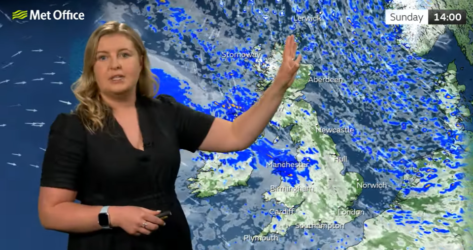 Met Office meteorologist Ellie Glaiyser said it may be 'quite a chilly start to the day' for many on Sunday