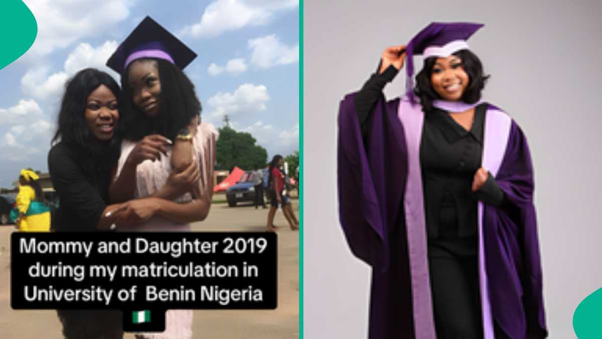 UNIBEN Student Graduates Same Year With Her Mum Who Schooled in UK, Their Pictures Excite People