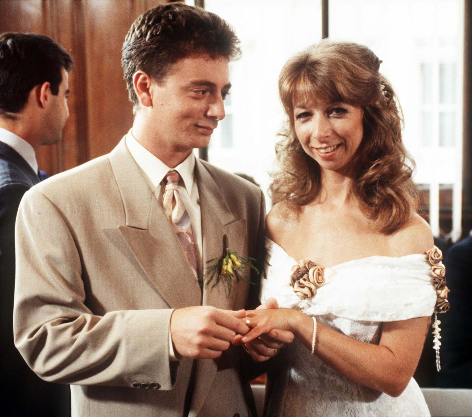 Sean with onscreen wife Helen Worth, who plays Gail