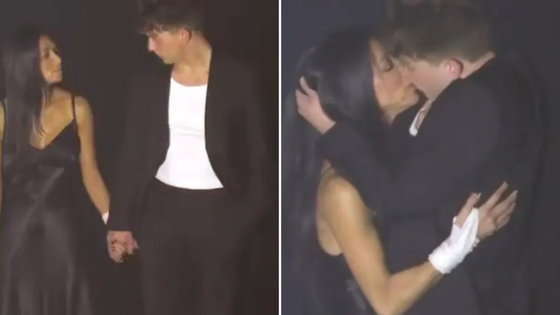 Nicole Scherzinger passionately kisses her Sunset Boulevard co-star Tom Francis during steamy performance