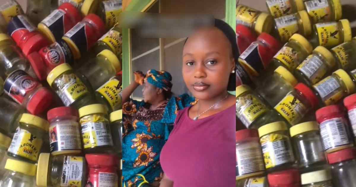 Lady displays a large collection of empty menthol bottles due to her mother's addicti0n (WATCH)