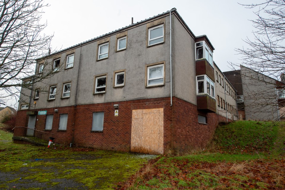 A boarded up building in Easterhouse Glasgow