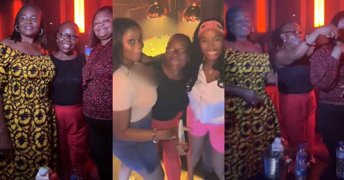 Heartwarming moment ladies treat their mothers to a unique night out at a bar (WATCH)