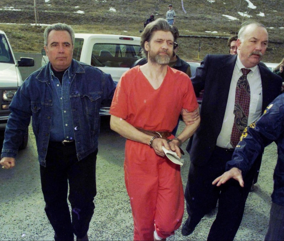 The Unabomber Ted Kaczynski being taken into prison