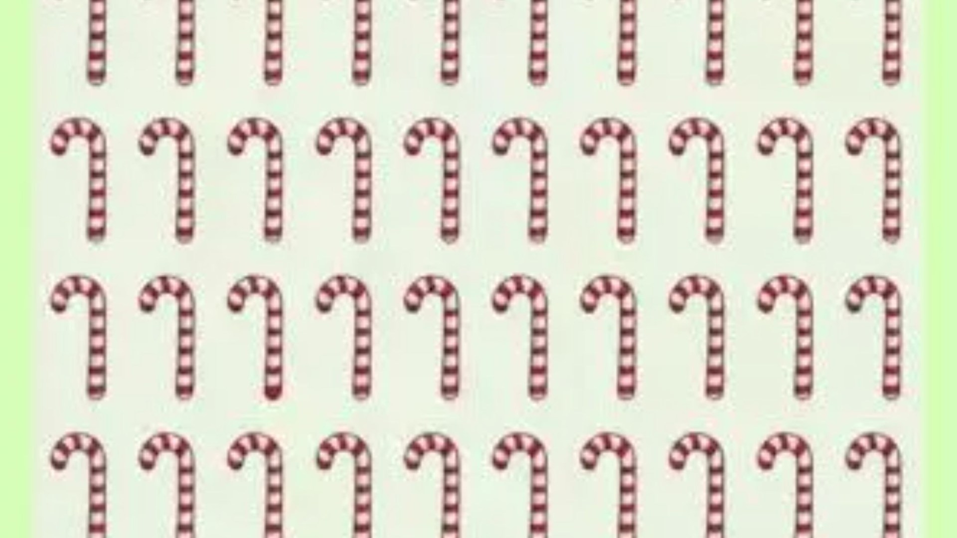 Everyone can see the tasty candy canes - but only the sweetest people can spot the odd one out in 12 seconds