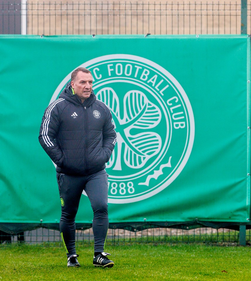 Brendan Rodgers at Lennoxtown this morning