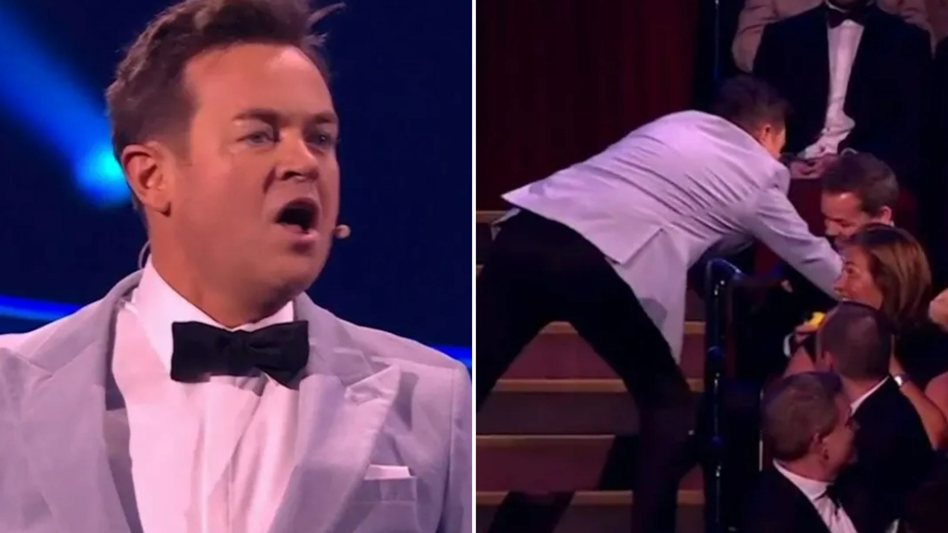 Stephen Mulhern yanks man out of his seat and shouts 'get out' after he interrupts tribute to late dad and grandfather