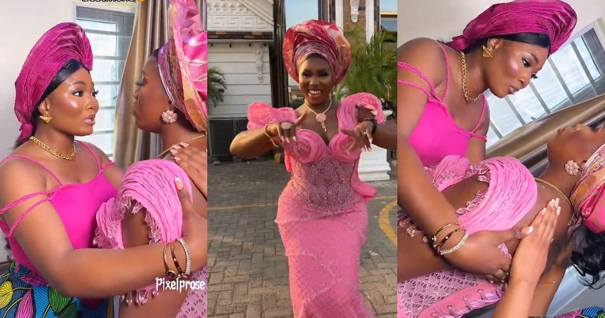 "Wait after buying Asoebi" – Friend steps in as a bride nearly cancɘls her wedding introduction (WATCH)