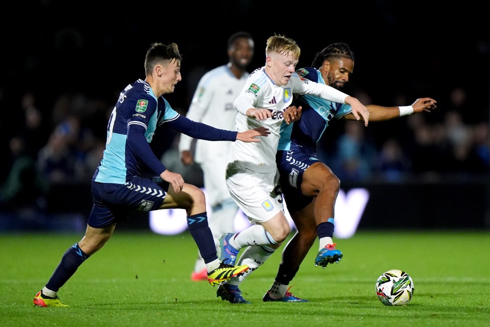 Aidan Borland in action for Aston Villa's first team