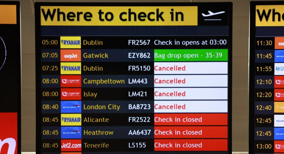 Scots are also among 20,000 Heathrow passengers scrambling to get home