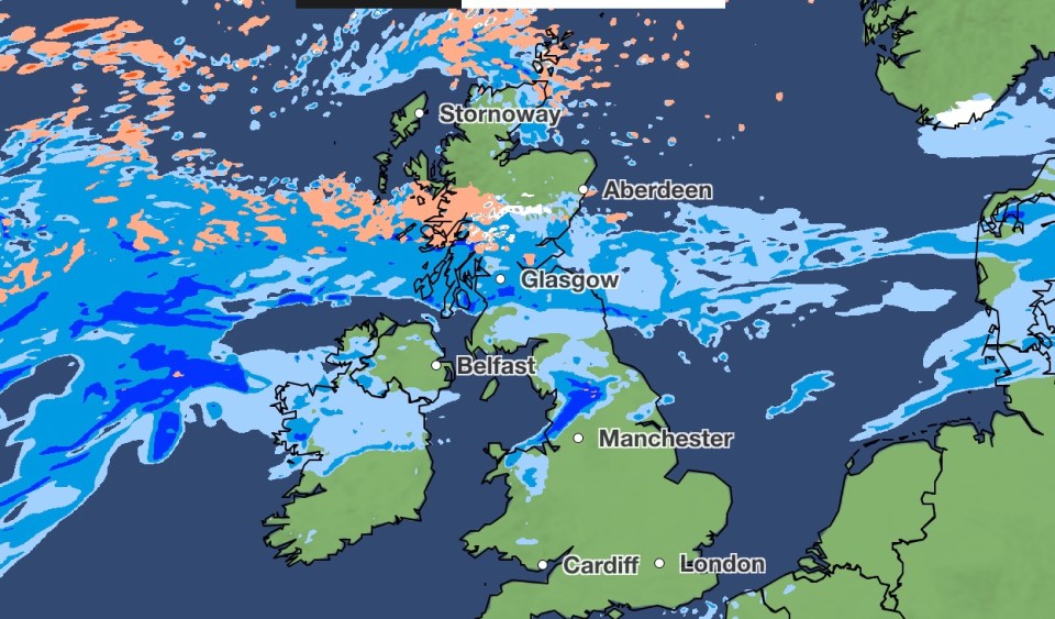 The first snowfall sweeps in on Monday evening