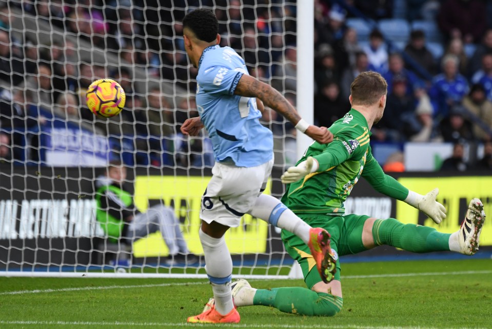 The Brazilian lashed home on the rebound after Phil Foden's shot was saved