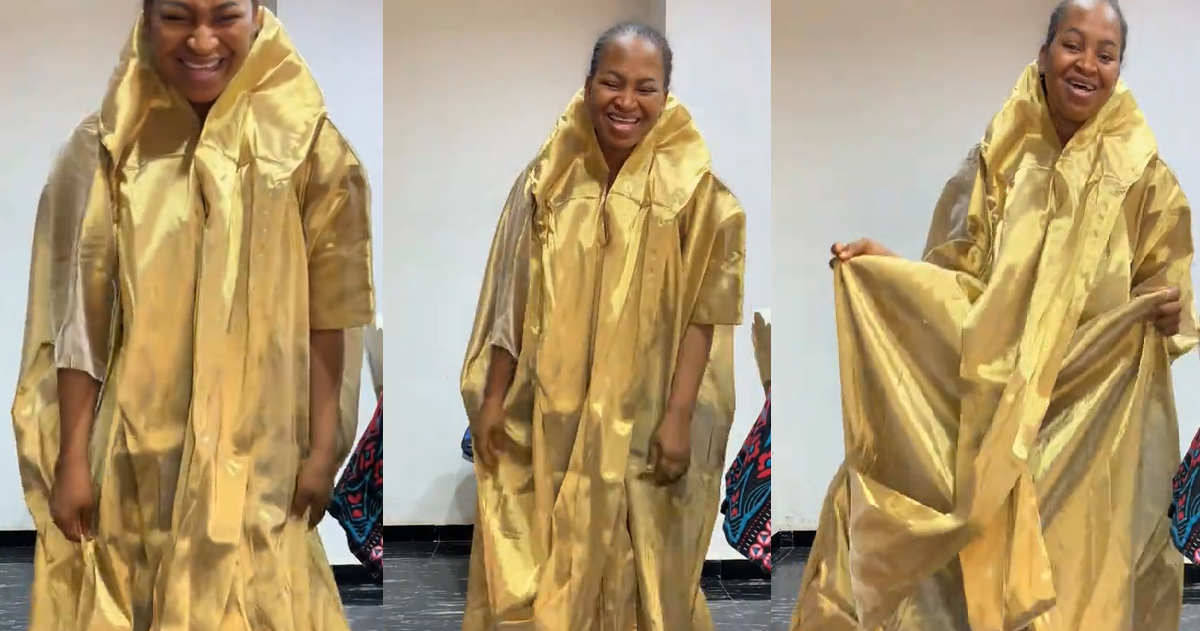 Lady Shares Her Tailor's Rendition Of One Of Veekee James's Design After She Asked Her To Recreate It (VIDEO)