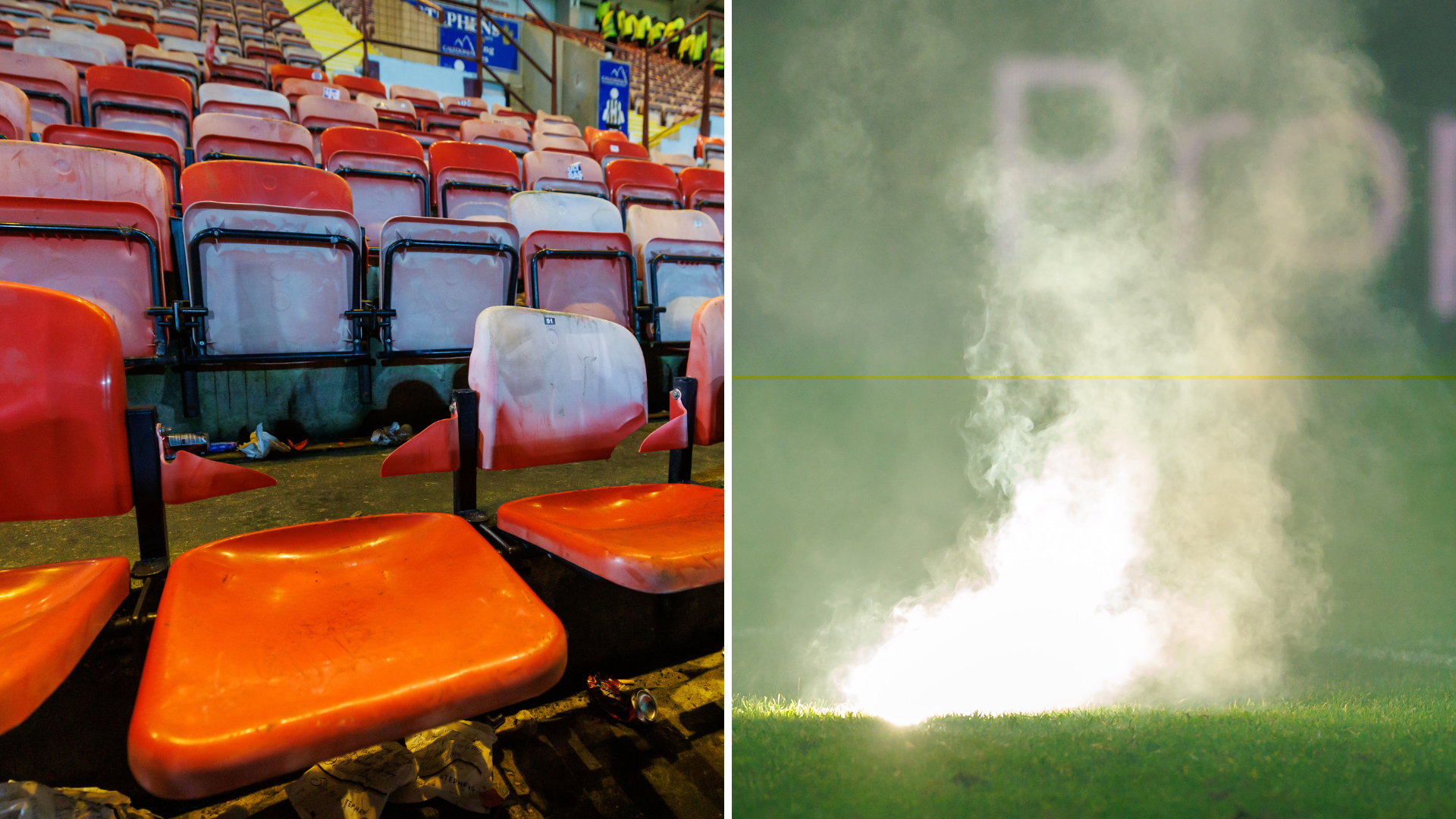 Dunfermline v Falkirk derby descends into chaos as seats damaged and fans arrested after 'missiles aimed at players'