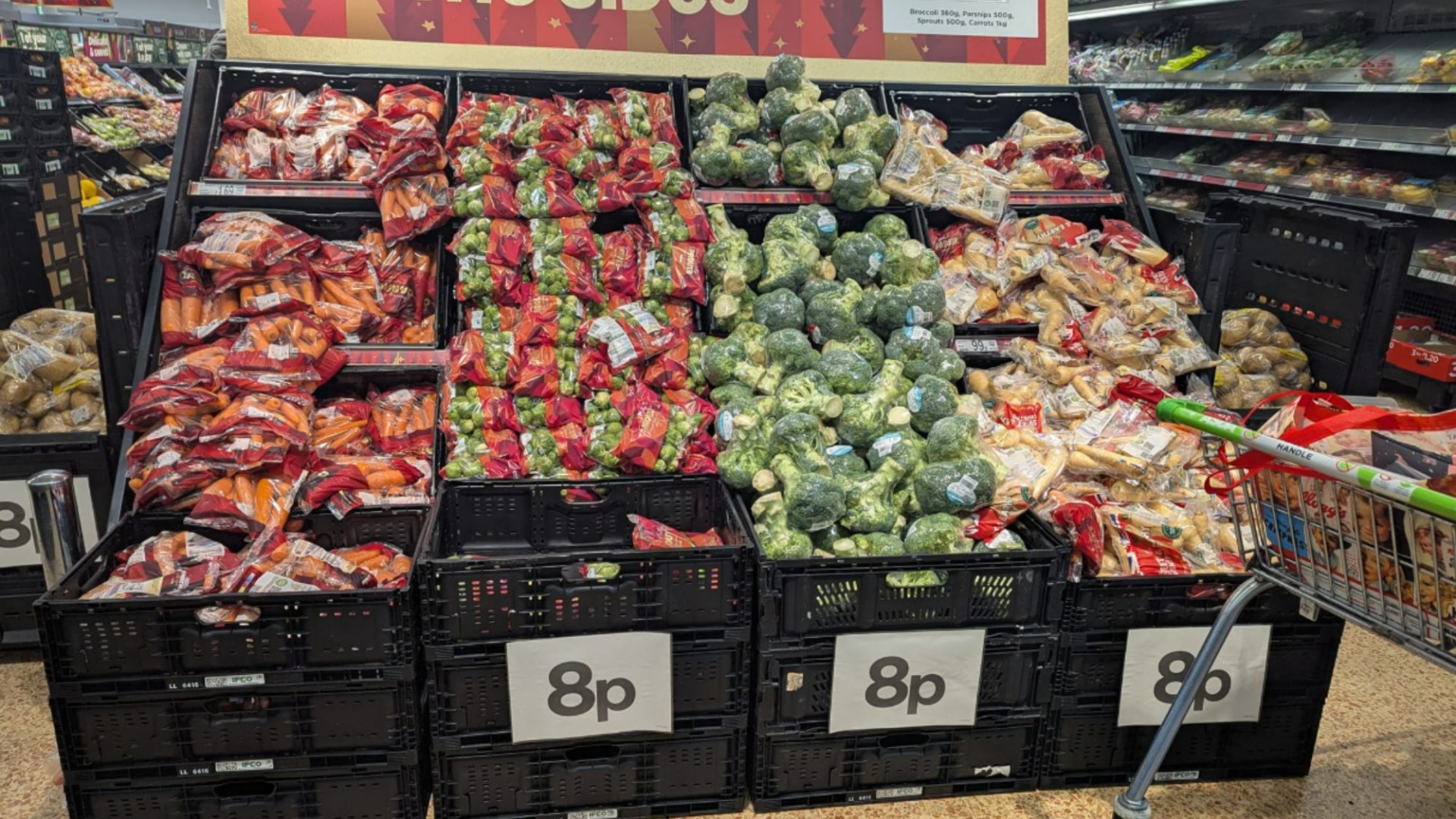 Major supermarket slashes cost of veg to just 8p as Christmas shoppers rush to pick up a bargain