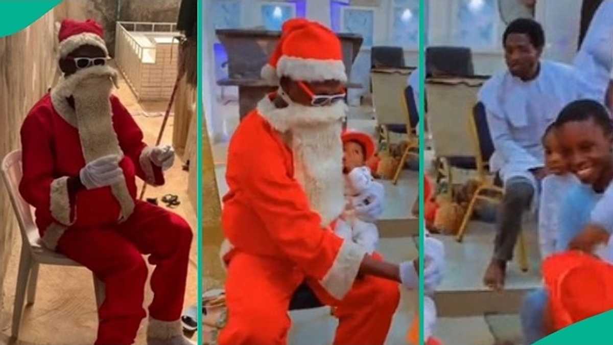 Nigerian Man Who Wore 'Father Christmas' Costume Rages as Children Run from Him During Event