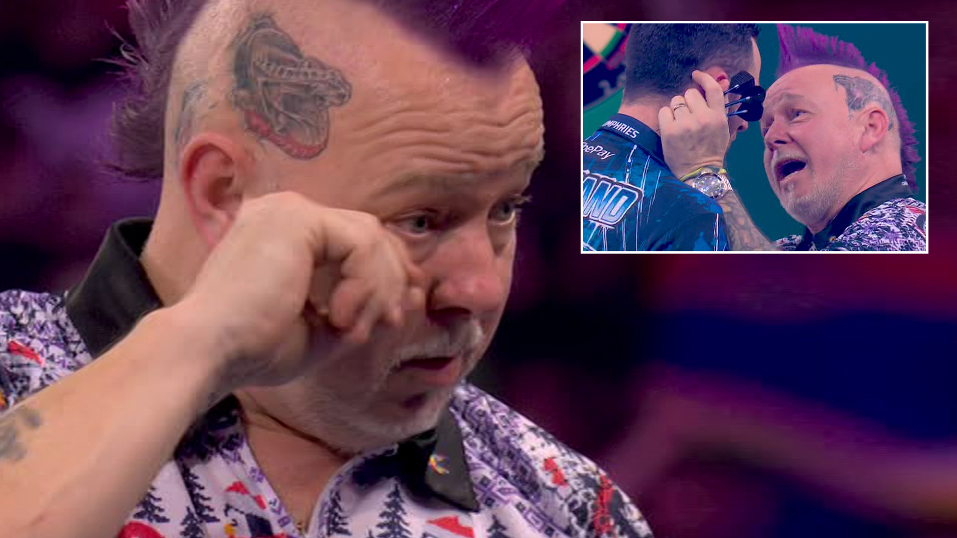 Peter Wright in tears after KNOCKING OUT world No1 Luke Humphries in sensational World Darts Championship upset