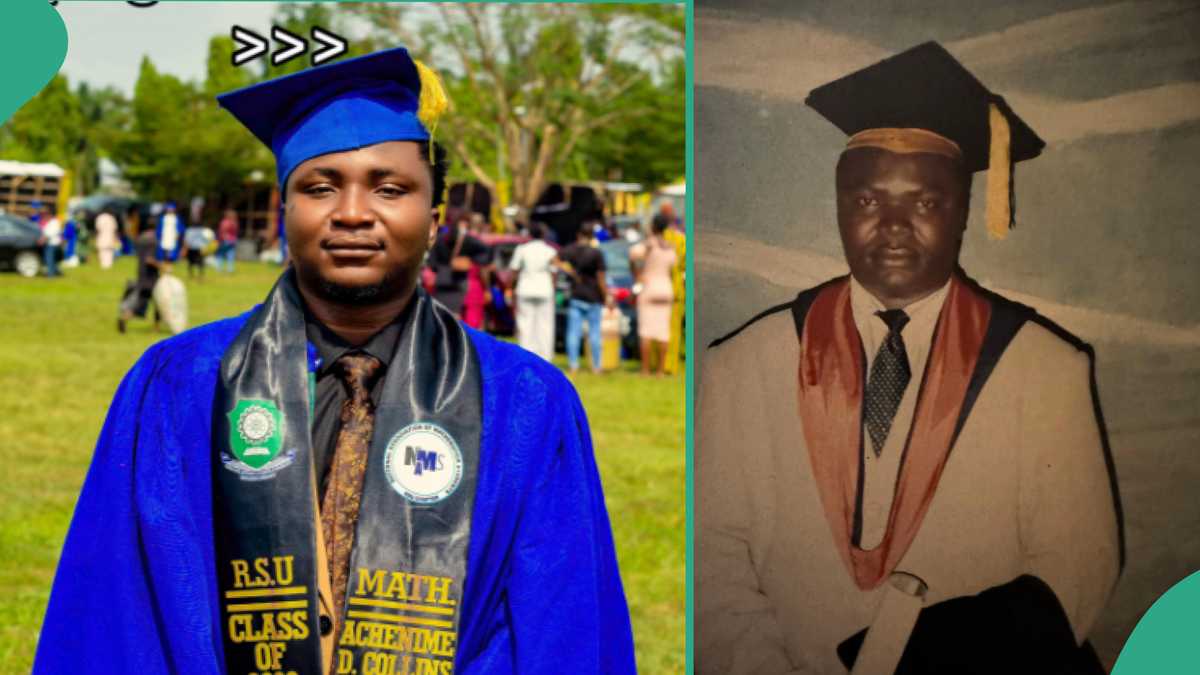 Rivers State University Graduate Goes Viral Because of The Resemblance Between Him And His Father