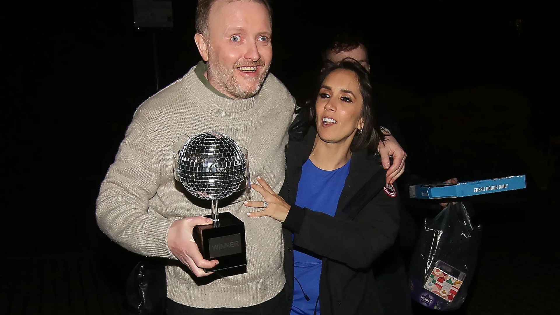 Strictly's Chris McCausland celebrates final win with Glitterball and parties into the early hours with Janette Manrara