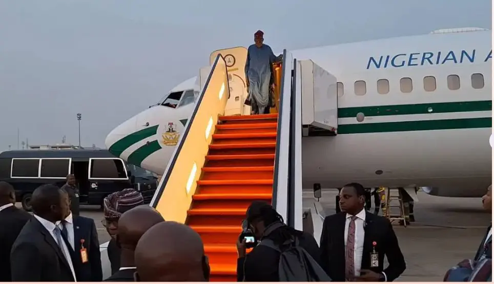 Tinubu returns to Nigeria from South Africa