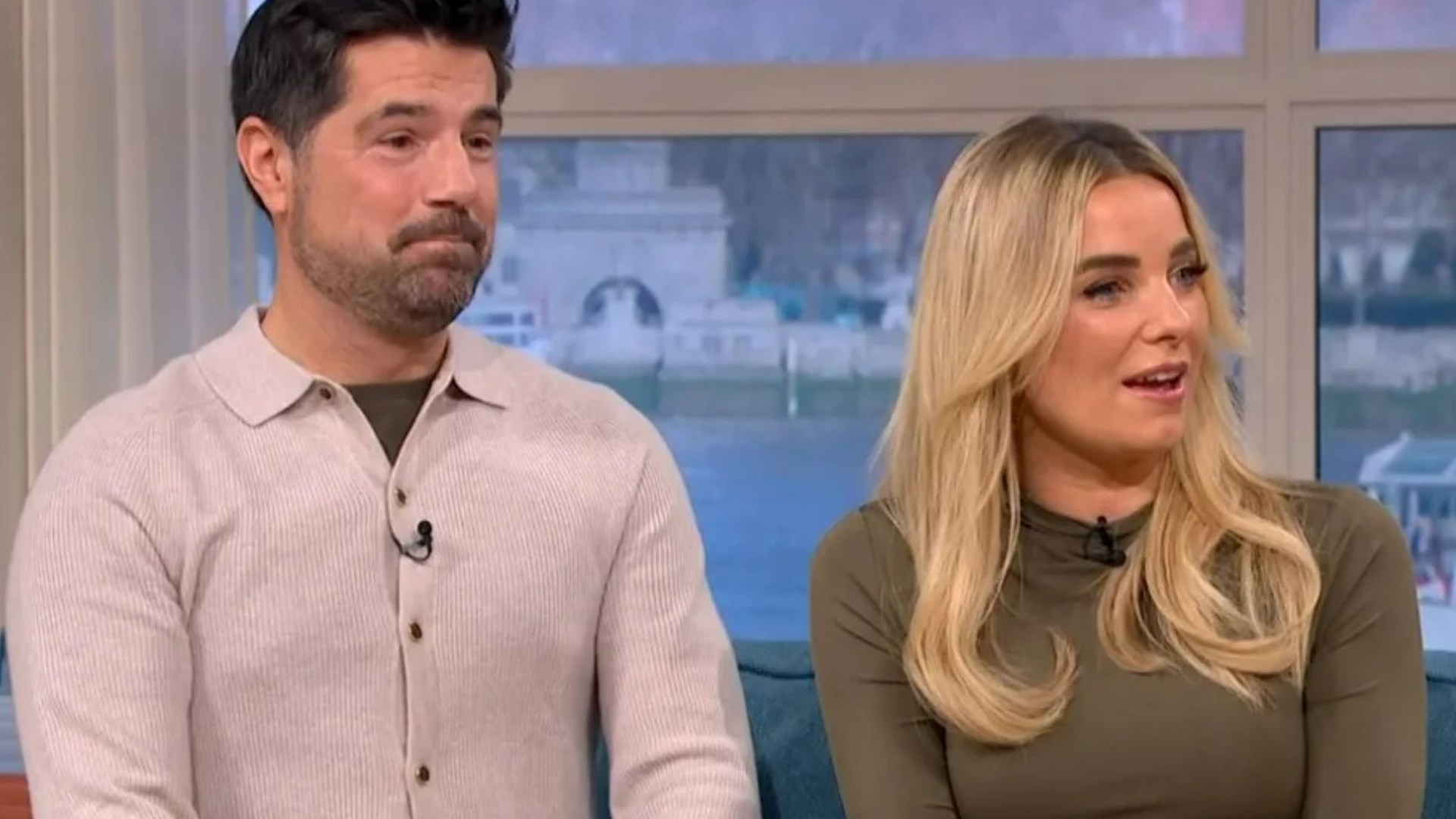 Watch the moment Sian Welby and Craig Doyle reel in horror as naked men sit on the This Morning sofa