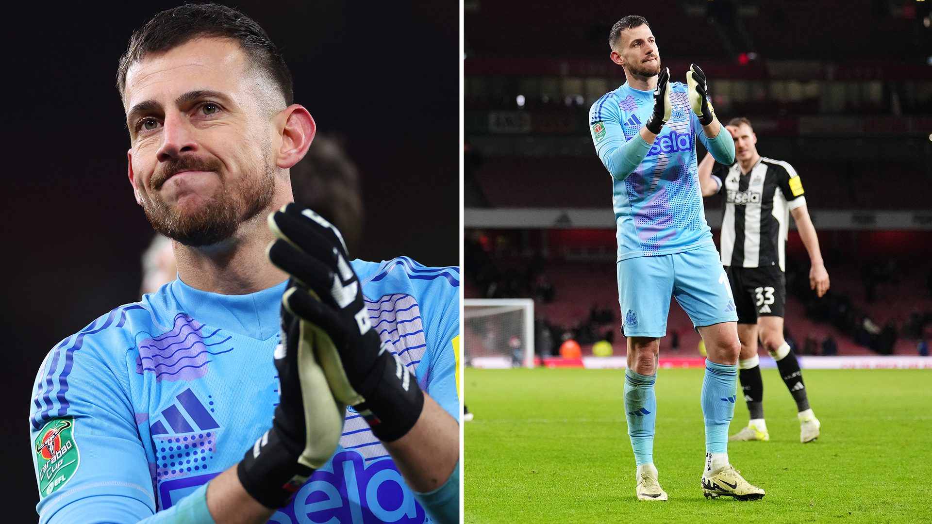 Newcastle star Martin Dubravka breaks down and leaves Emirates Stadium pitch in tears after Carabao Cup win