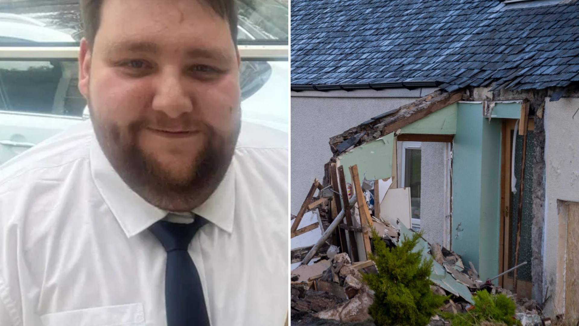 First picture of man who died when car ploughed into houses in Scots town