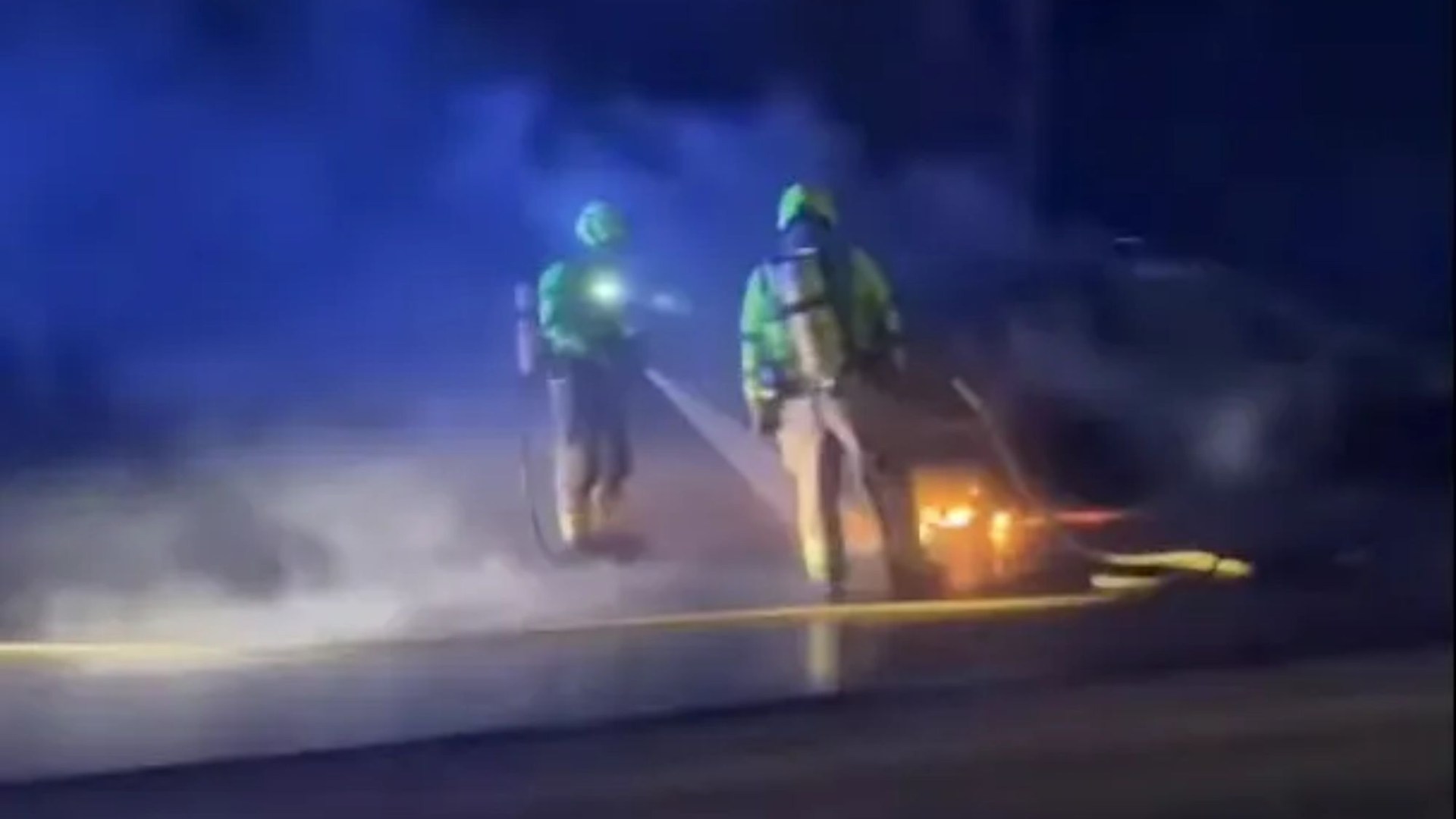 Major Scots road CLOSED as car bursts into flames sparking miles of tailbacks