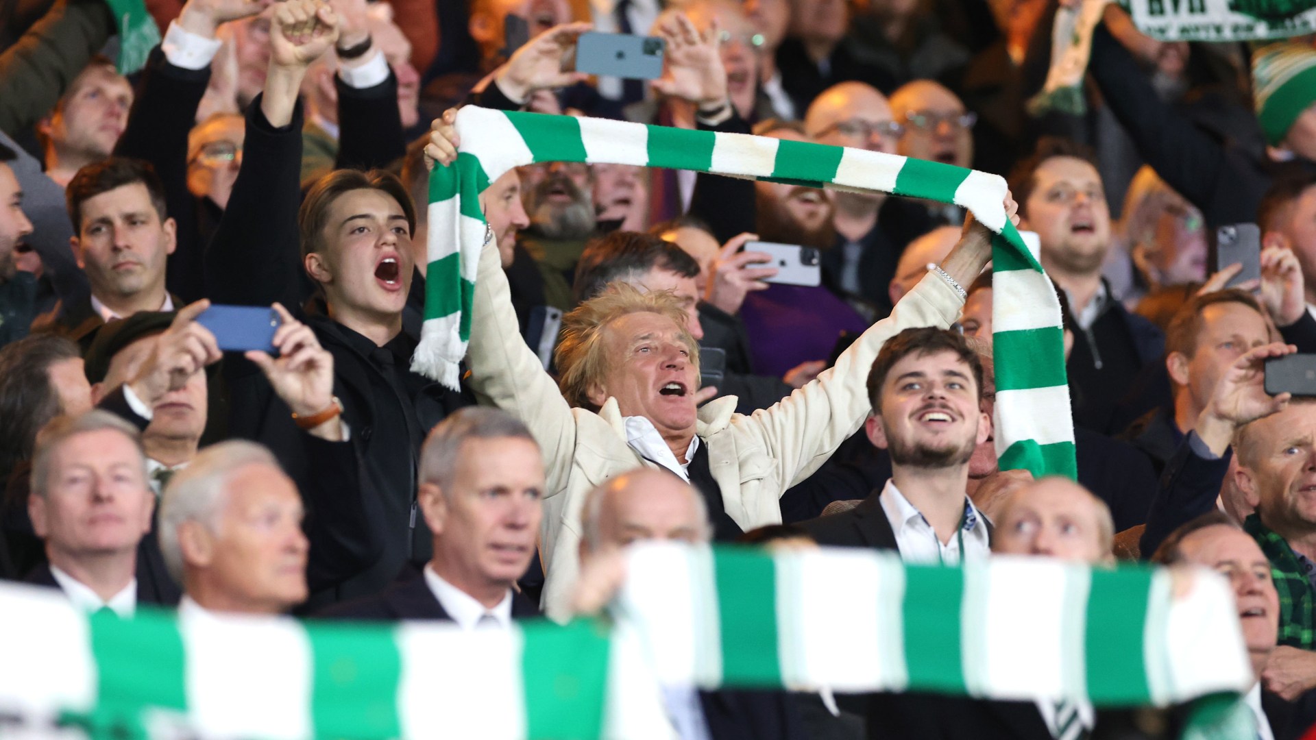 Celtic pay tribute to Hoops-mad Sir Rod Stewart as superstar celebrates 80th birthday on superyacht