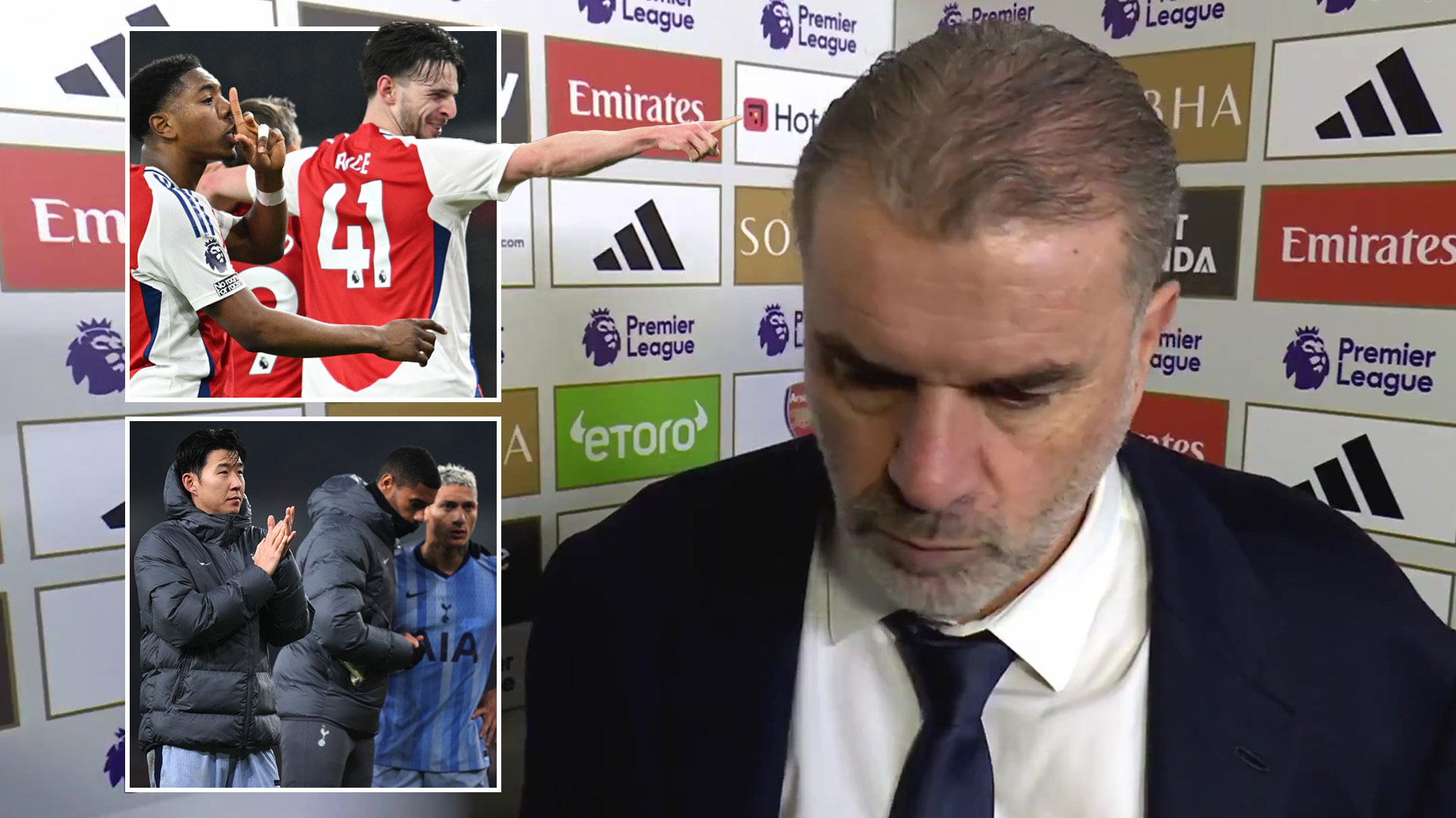 Postecoglou warned of Tottenham 'unrest' after 'unacceptable' loss as Declan Rice claims Arsenal could have scored TEN